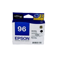 Genuine Epson 96 Matte Black Ink Cartridge Page Yield: 495 Pages