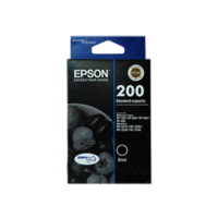 Genuine Epson 200 Black Ink Cartridge Page Yield: 175 pages