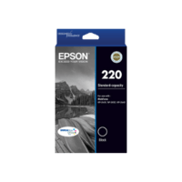 Genuine Epson 220 Black Ink Cartridge Page Yield: 175 pages