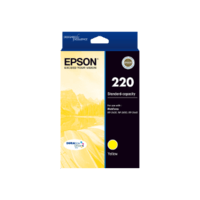 Genuine Epson 220 Yellow Ink Cartridge Page Yield: 165 pages