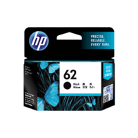 Genuine HP No 62 Black Ink Cartridge C2P04AA.  Page Yield: 200 pages