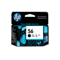 Genuine HP No 56 Black Ink Cartridge C6656A.  Page Yield: 450 pages