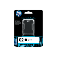 Genuine HP No 02 Black Ink Cartridge C8721WA.  Page Yield: 480 pages