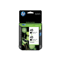 Genuine HP No 45 Black Ink Cartridge TWIN PACK CC625AA.  Page Yield: 833 pages each