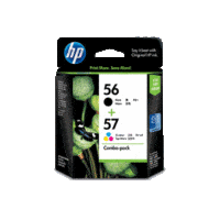 Genuine HP No 56 No 57 Black & Colour Cartridge Twin Pack CC629AA.  Page Yield: bk 450 pages cl 400 pages