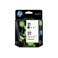 Genuine HP No 21 & No 22 Ink Cartridge COMBO PACK CC630AA.  Page Yield: bk 185 pages cl 170 pages