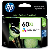 Genuine HP60XL (CC644WA) Colour XL Ink Cartridge. 440 Page Yield