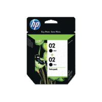 Genuine HP No 02 Black Ink Cartridge Twin Pack CE015AA.  Page Yield: 480 pages each