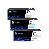 Genuine HP 17A Black Toner Cartridge 3 PACK CF217A.  Page Yield: 3 x 1600 pages