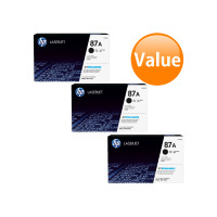 Genuine HP 87A Toner Cartridge CF287A 3 PACK.  Page Yield: 3 x 9000 pages