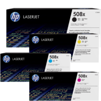 Genuine HP 508X Bk,C,M,Y Toner High Yield CF360/1/2/3X.  Page Yield: 9,500 - 12,500 pages