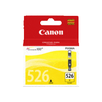 Genuine Canon CLI-526 Yellow Ink Cartridge. Page Yield 450 pages