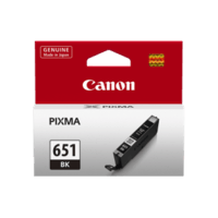 Genuine Canon CLI-651 Black Ink Cartridge. Page Yield 1795 A4 Pages (ISO/IEC 24711)
