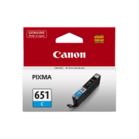 Genuine Canon CLI-651 Cyan Ink Cartridge. Page Yield 332 A4 pages (ISO/IEC 24711)