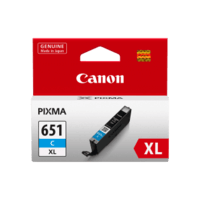 Genuine Canon CLI-651XL Cyan Ink. Page Yield 695 A4 pages (ISO/IEC 24711)