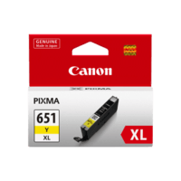 Genuine Canon CLI-651XL Yellow Ink. Page Yield 695 A4 Pages (ISO/IEC 24711)