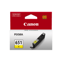 Genuine Canon CLI-651 Yellow Ink Cartridge. Page Yield 344 A4 pages (ISO/IEC 24711)