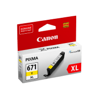 Genuine Canon CLI-671XL Yellow Ink Cartridge High Yield. Page Yield 715 A4 Pages (ISO/IEC 24711)