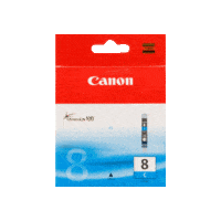 Genuine Canon CLI-8 Cyan Ink Cartridge. Page Yield 62 pages