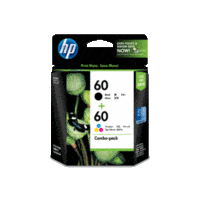 Genuine HP No 60 Combo-pack Black/Tri-color Ink Cartridges CN067AA.  Page Yield: 200 pages BK & 165pages Colour