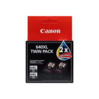 Genuine Canon PG-640XL Black Ink Cartridge Twin Pack. Page Yield 2 x 400 pages