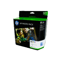 Genuine HP No 02 Value Pack - 6 Cartridges & Paper Q7969AA.  Page Yield: bk 480 pages cl 350 pages each
