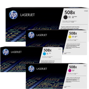Genuine HP 508X Bk,C,M,Y Toner High Yield CF360/1/2/3X.  Page Yield: 9,500 - 12,500 pages